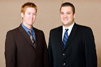 Two men in dark suits and ties, Twin Creek Media finalists at the 2008 Business Excellence Awards