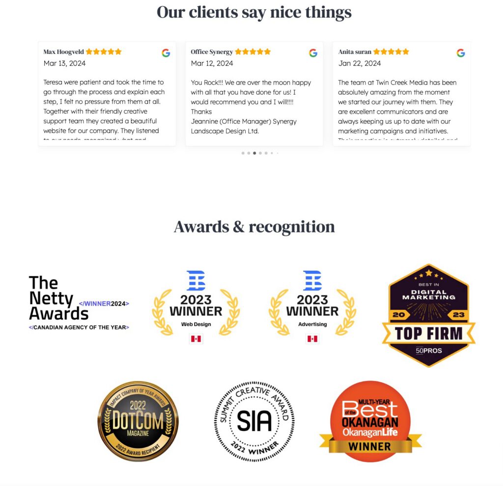 client testimonials