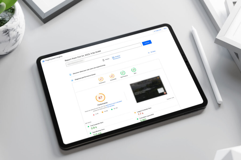 Page load times across devices