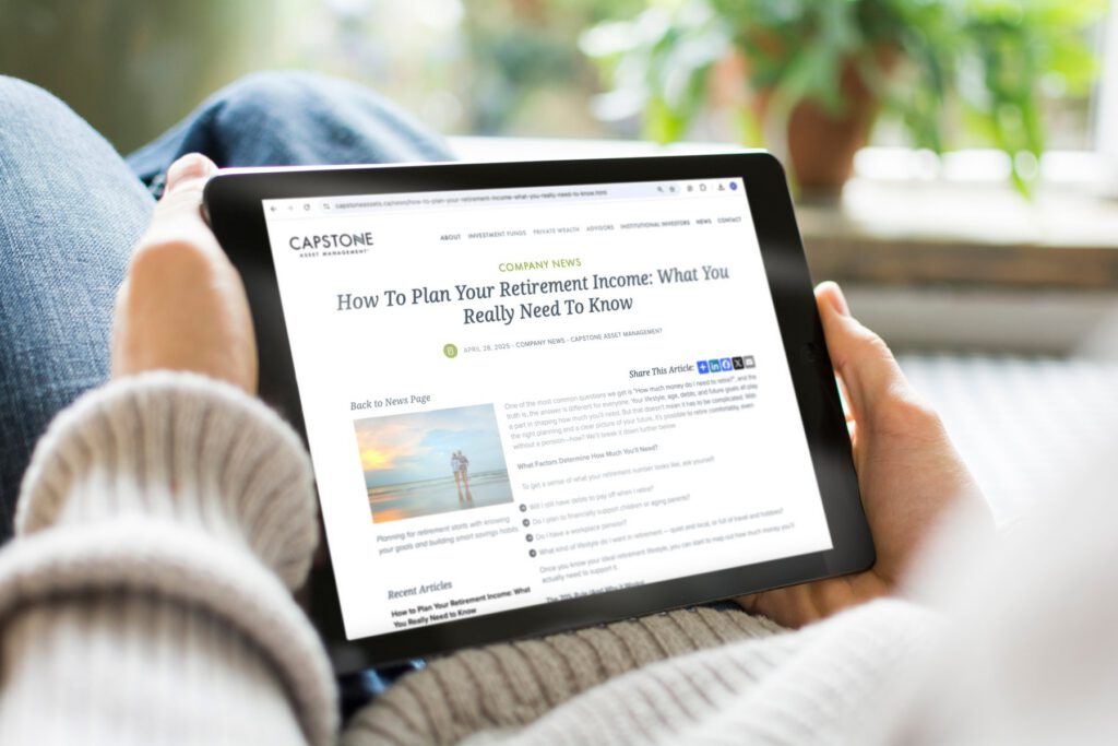 Marketing work for Capstone Asset Management