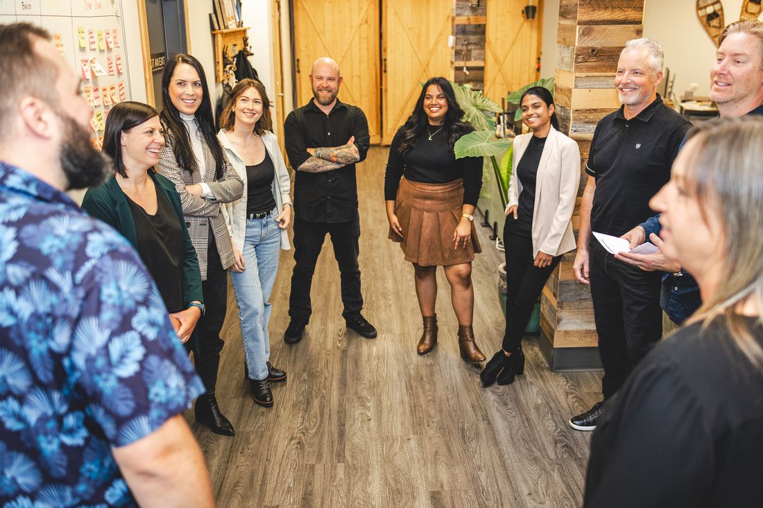 The Twin Creek team together in the office