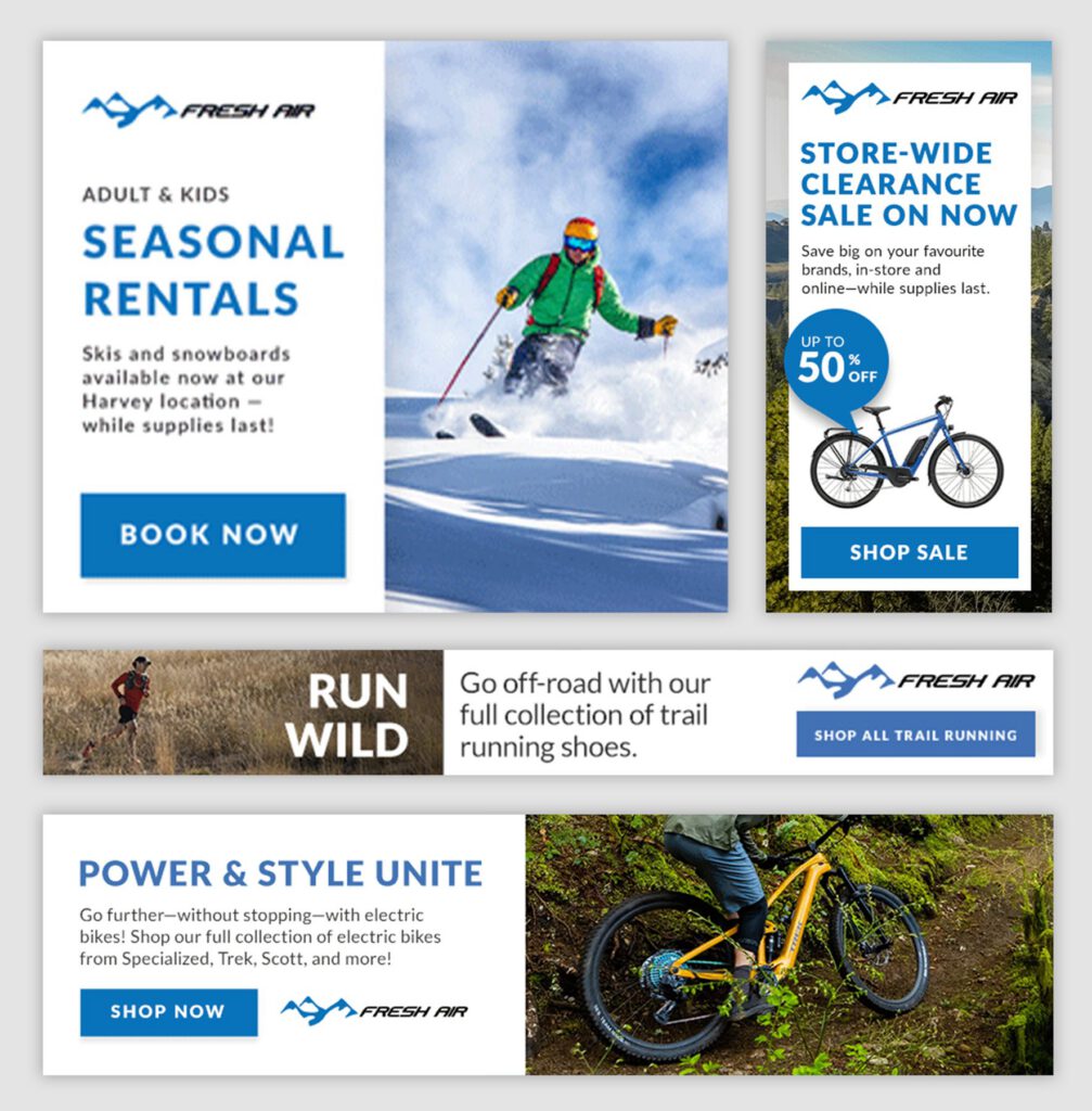 Series of Google display ads for Fresh Air