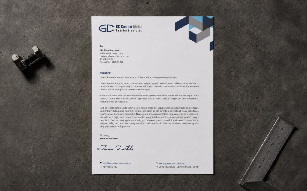 Marketing work for GC Custom Metal Fabrication