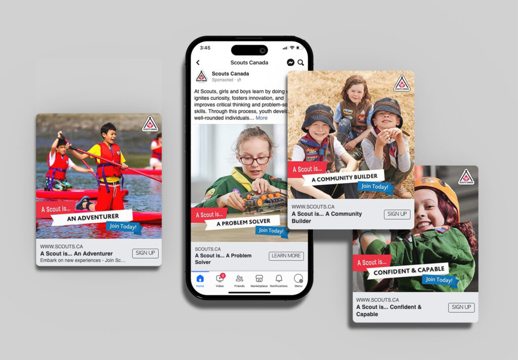 Facebook programmatic ads for Scouts Canada
