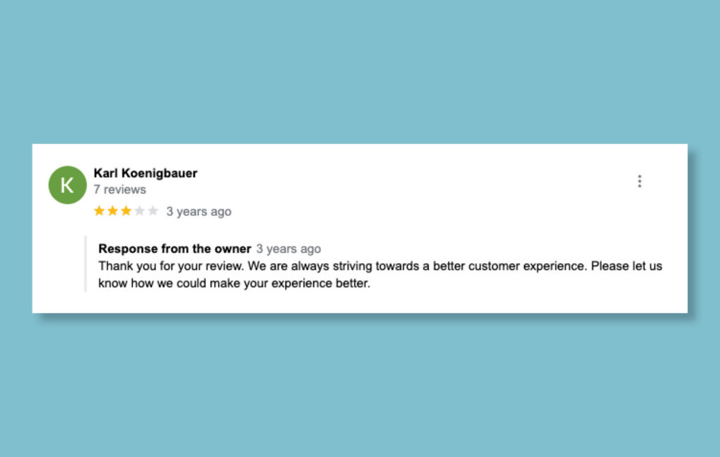 Customer feedback mockup for delivering your best