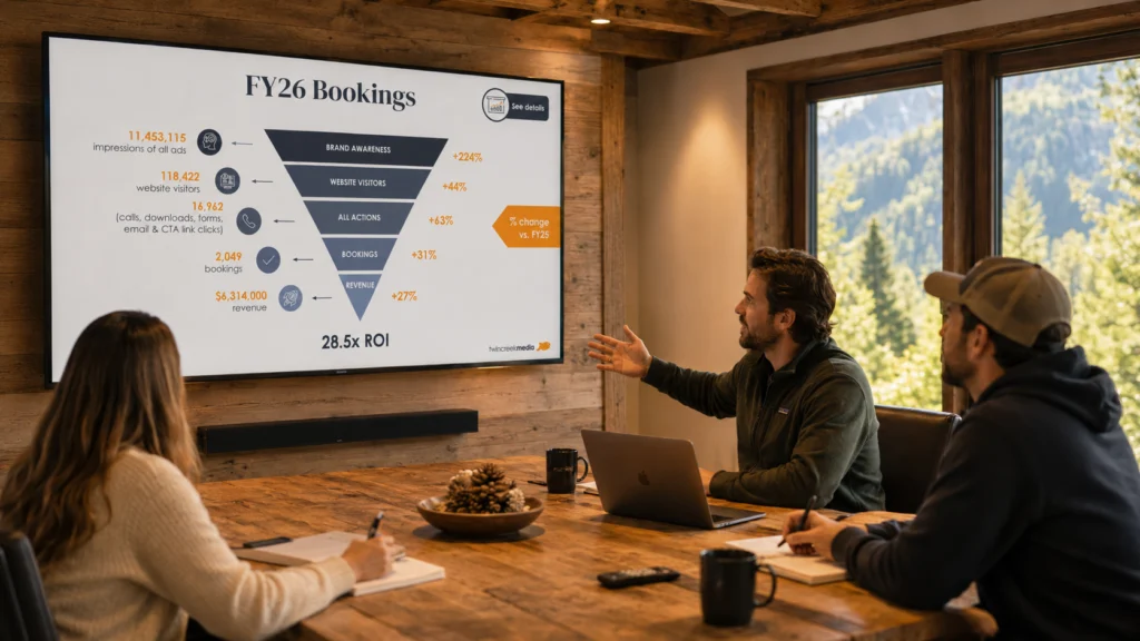 Annual marketing performance review covering bookings, revenue, ROI, and campaign growth, to help clients plan smarter strategies for the year ahead