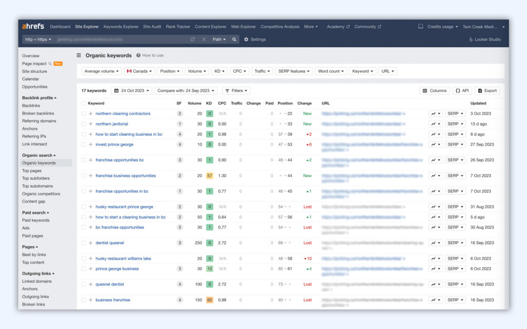 SEO software used for keyword research, link building and site audits