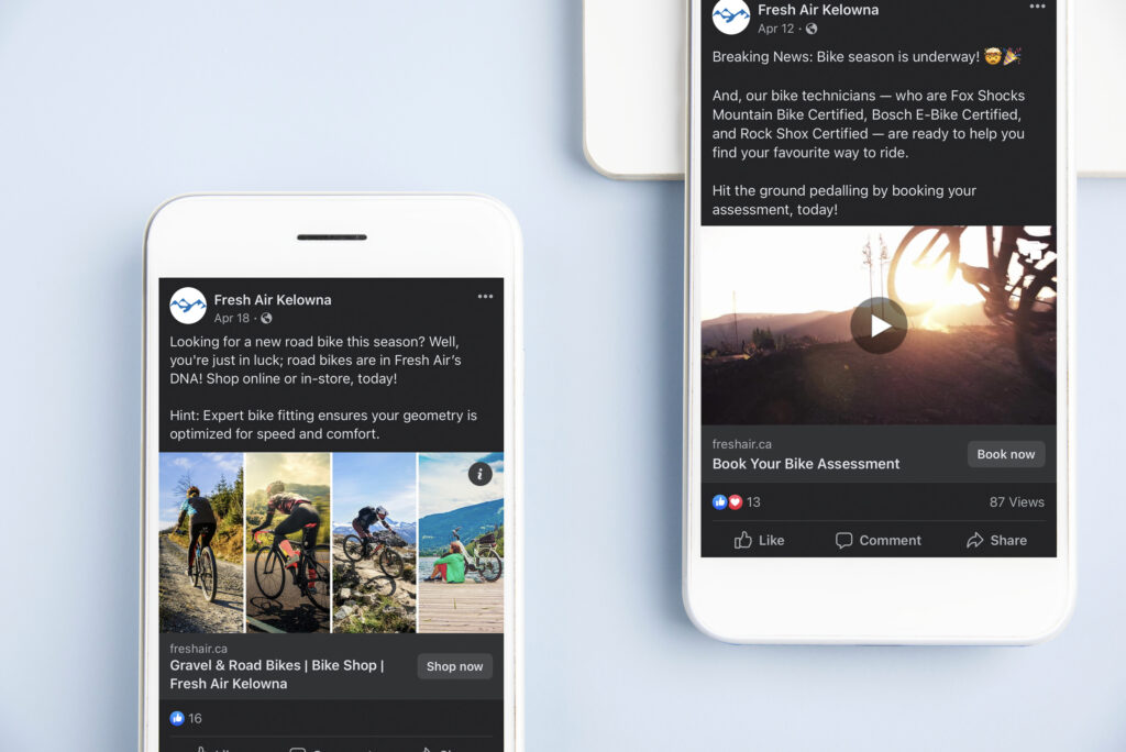 Series of Facebook ads for Fresh Air