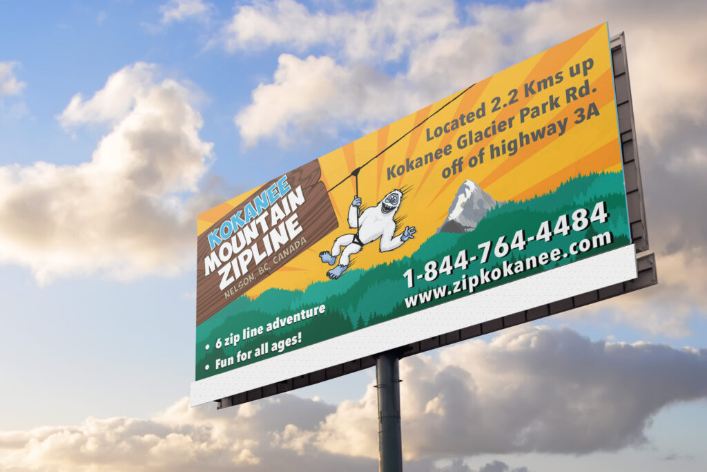 Billboard for Kokanee Mountain Ziplines