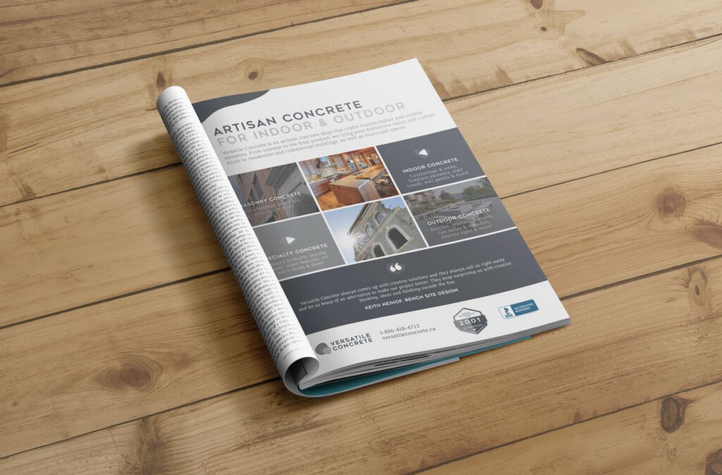 Marketing work for Versatile Concrete
