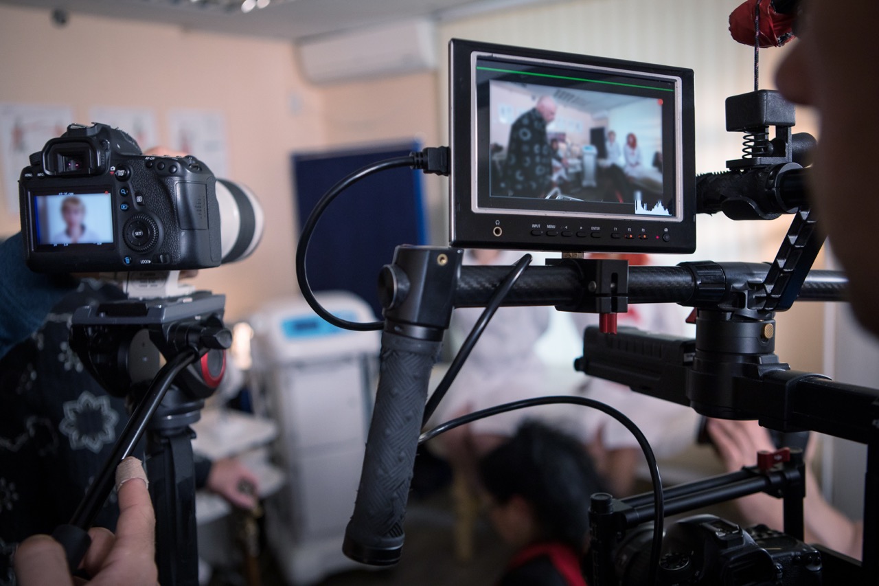 A video being filmed and edited