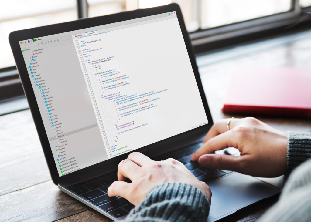 Website code mockup: behind every website, there's code