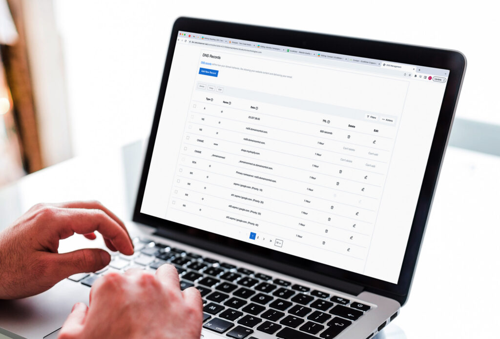 Mockup of web domain related updates