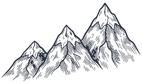 A range of mountain peaks